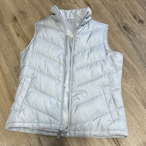 Lands' End Women's Light Gray Puffer Vest